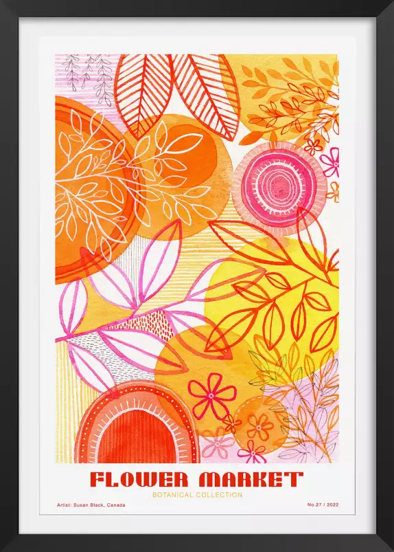 Flower market orange - affiche de fleurs