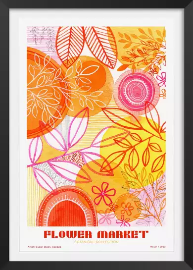 Flower market orange - affiche de fleurs