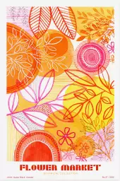 Flower market orange - affiche de fleurs