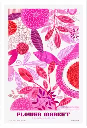 Flower market pinky - affiche de fleurs