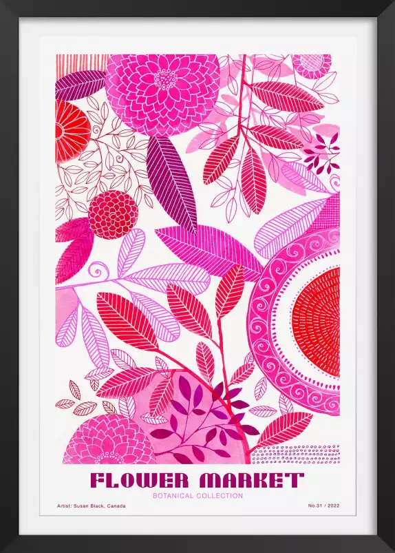 Flower market pinky - affiche de fleurs