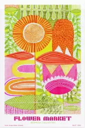 Flower power market - affiche de fleurs