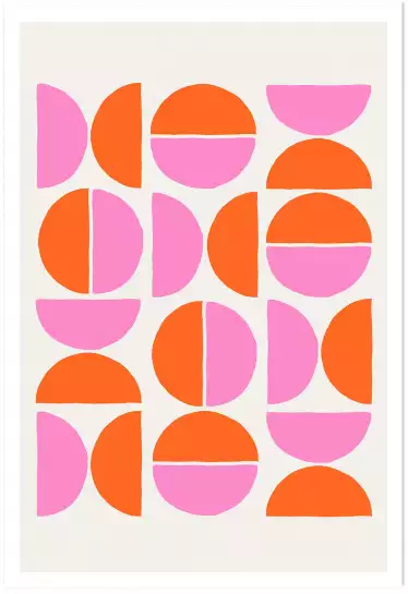 Pink kiss 2 - affiche art geometrique