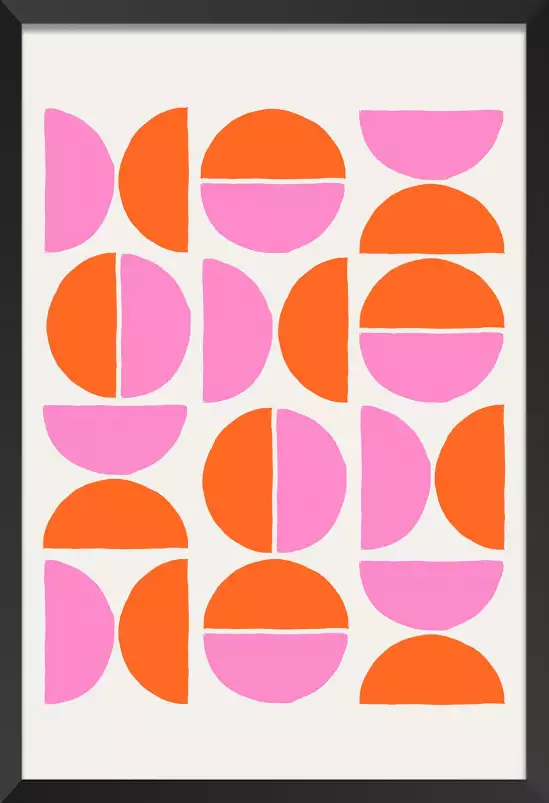 Pink kiss 2 - affiche art geometrique