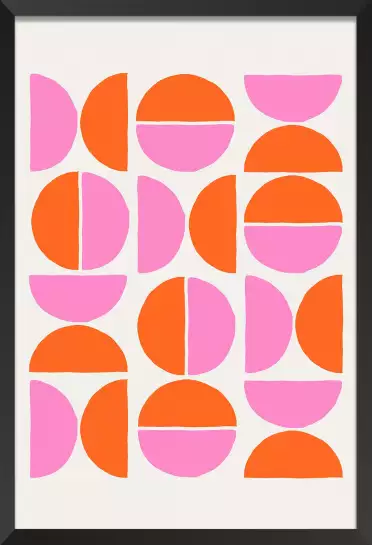 Pink kiss 2 - affiche art geometrique