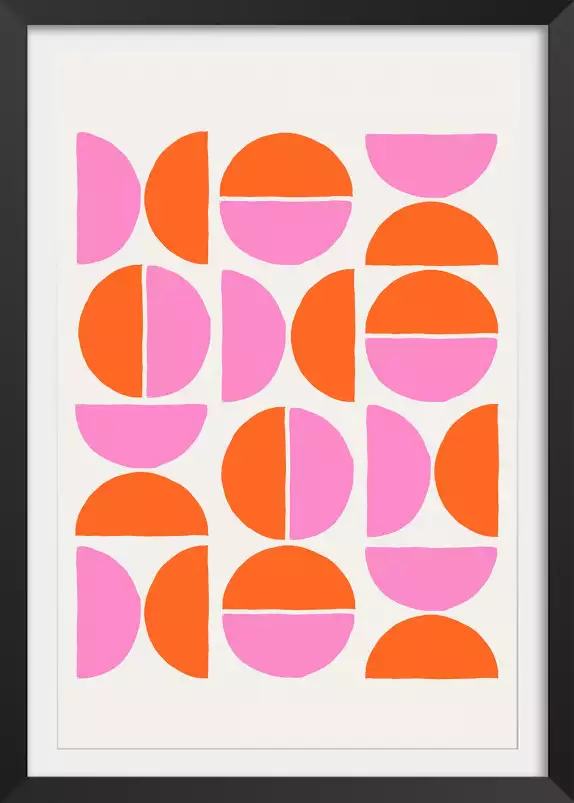 Pink kiss 2 - affiche art geometrique