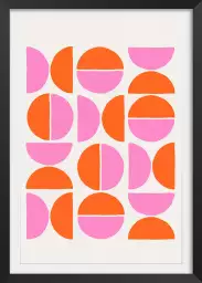 Pink kiss 2 - affiche art geometrique