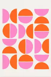 Pink kiss 2 - affiche art geometrique