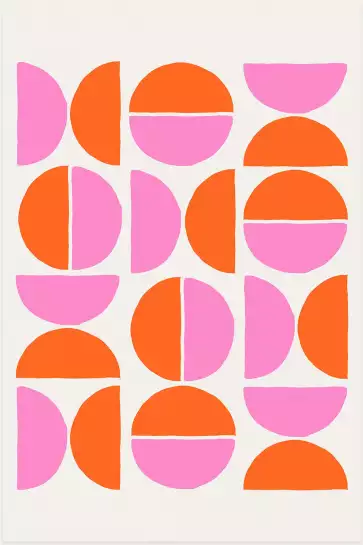 Pink kiss 2 - affiche art geometrique