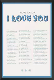 Poème I love you my blue - citation affiche