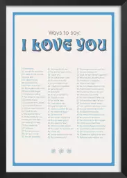 Poème I love you my blue - citation affiche