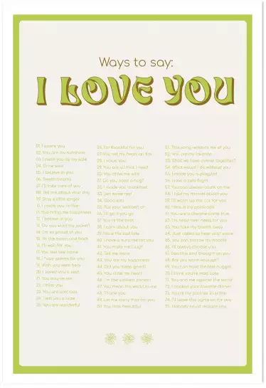 Poème I love you my green - citation affiche