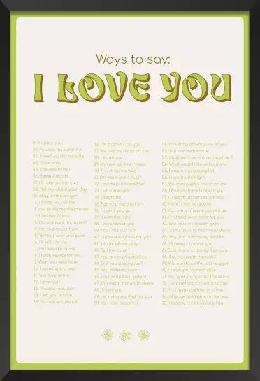 Poème I love you my green - citation affiche