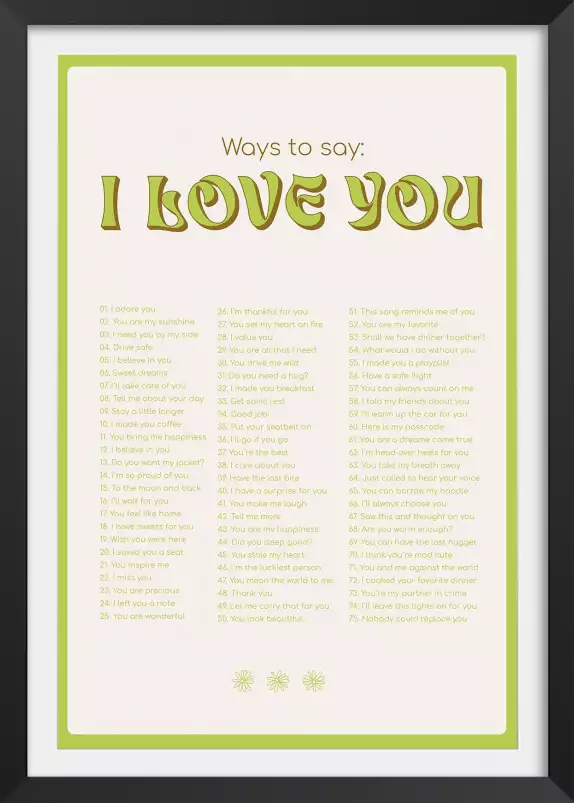 Poème I love you my green - citation affiche