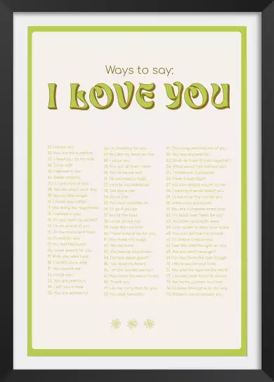 Poème I love you my green - citation affiche