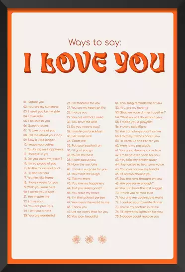 Poème I love you my orange - citation affiche