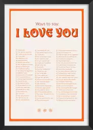 Poème I love you my orange - citation affiche