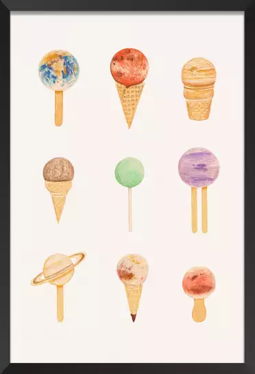 Planetorium Ice cream - affiche cuisine humour