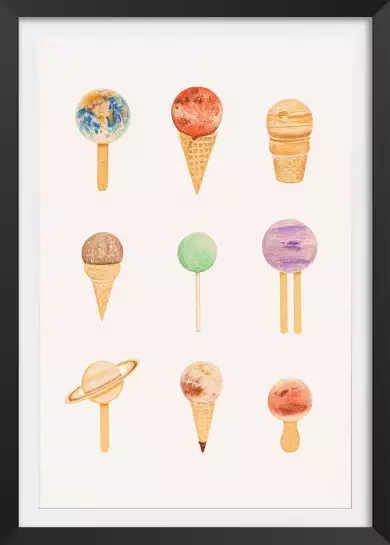 Planetorium Ice cream - affiche cuisine humour