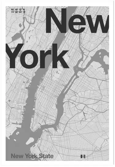 New York minimaliste - carte new york