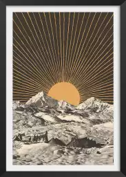 Camp au sommet - affiche montagne