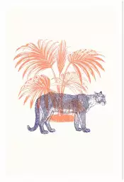 Tigre et bambous - affiche tigre