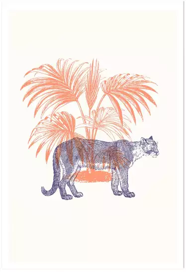 Tigre et bambous - affiche tigre