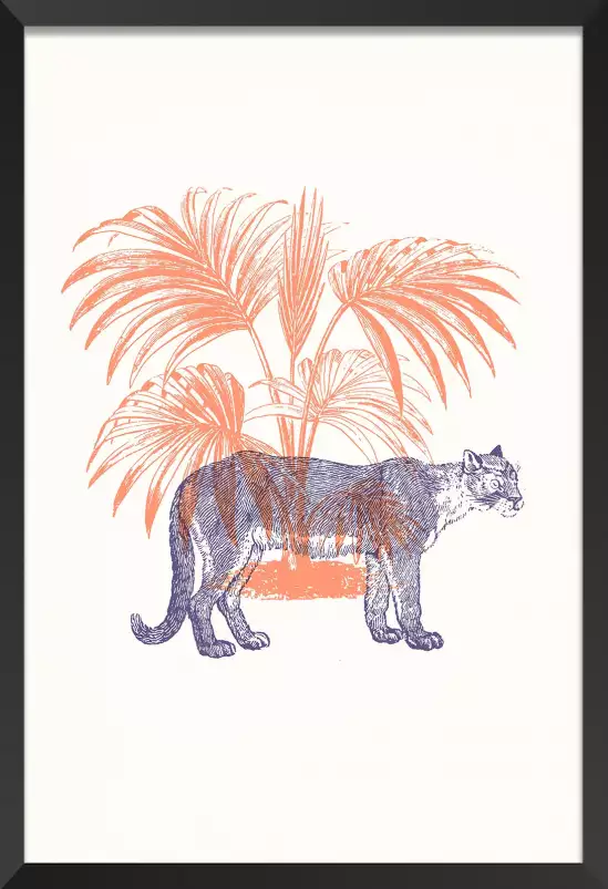 Tigre et bambous - affiche tigre