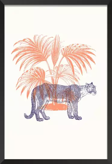 Tigre et bambous - affiche tigre