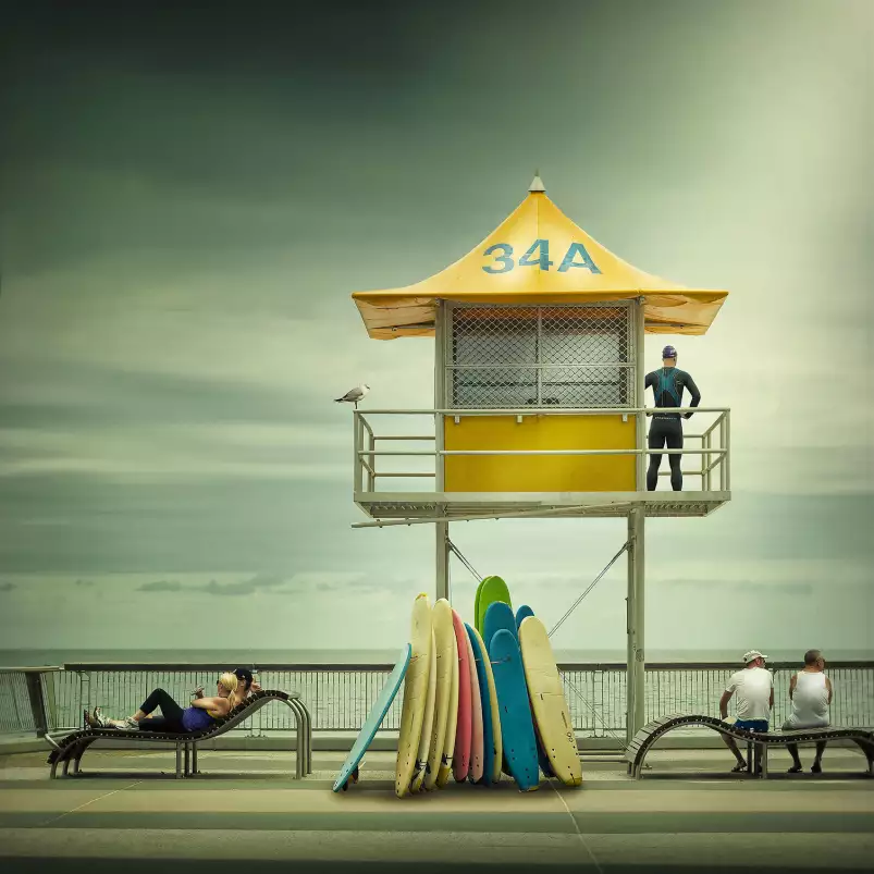 The life guard - tableau d'art