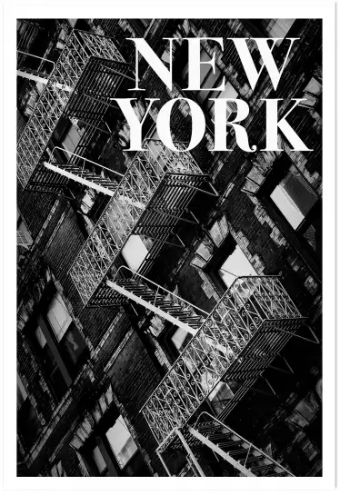 Escaliers de secours - affiche new york