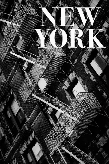 Escaliers de secours - affiche new york