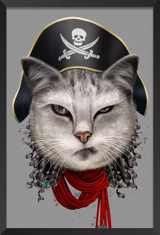 Chat pirate - poster enfant