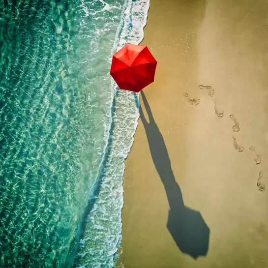 Le parapluie rouge - poster d'art