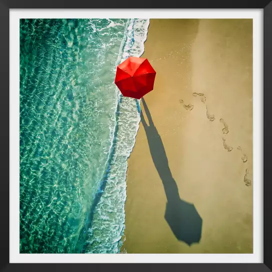 Le parapluie rouge - poster d'art
