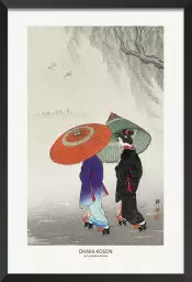 Deux femmes sous la pluie - deco murale japonaise