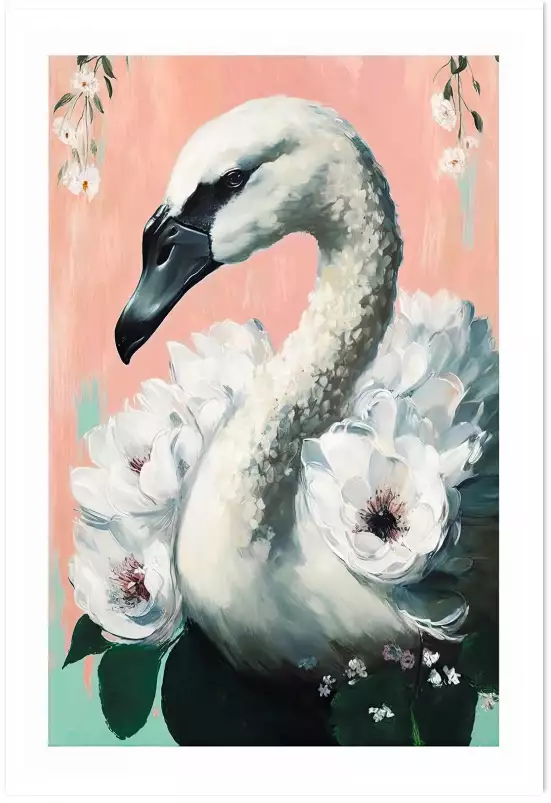 Le cygne - affiche oiseaux