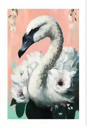 Le cygne - affiche oiseaux