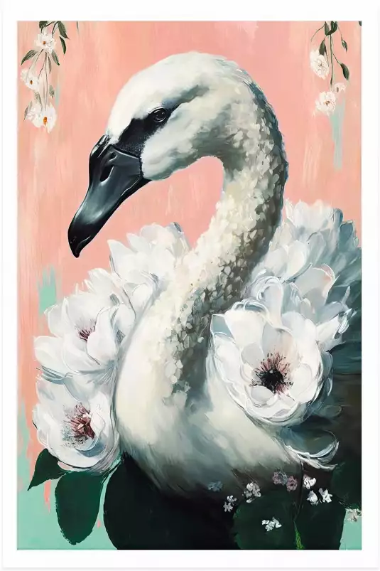 Le cygne - affiche oiseaux