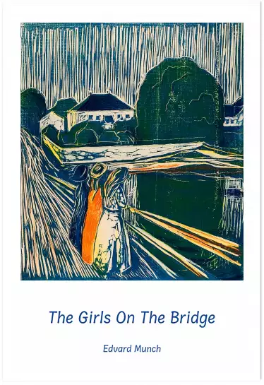 Les filles sur le pont, Munch - affiche de tableau celebre