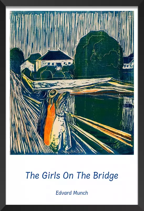 Les filles sur le pont, Munch - affiche de tableau celebre