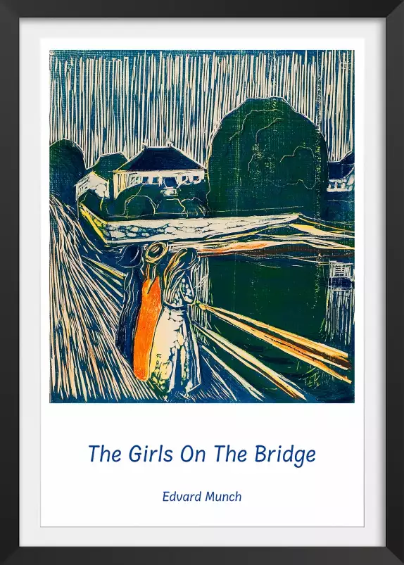 Les filles sur le pont, Munch - affiche de tableau celebre