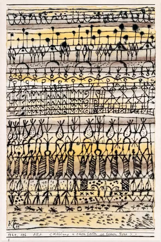 Refroidissement dans un jardin en zone chaude 1924 - Tableau de Paul Klee