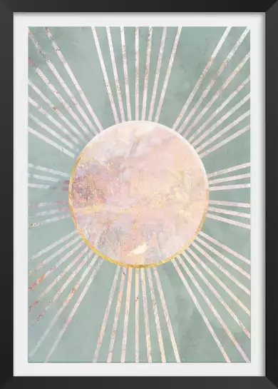 Rayons de soleil vert sauge - Affiches art