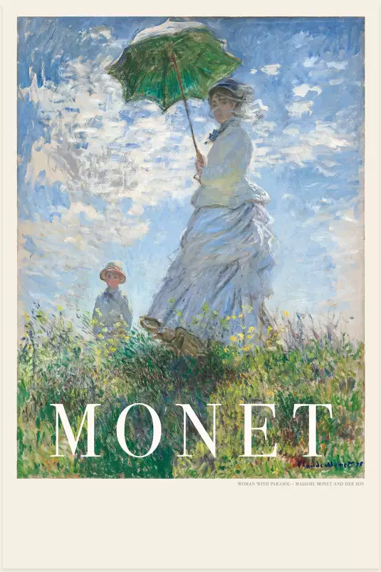 Femme avec parasol - Tableau de Claude Monet