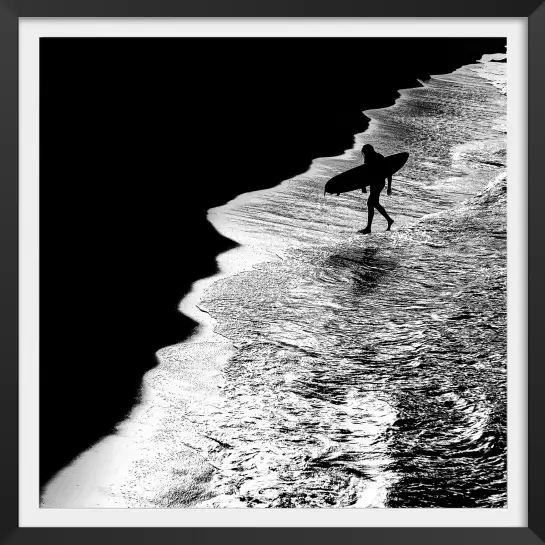 Surf au clair de lune - poster surfeur