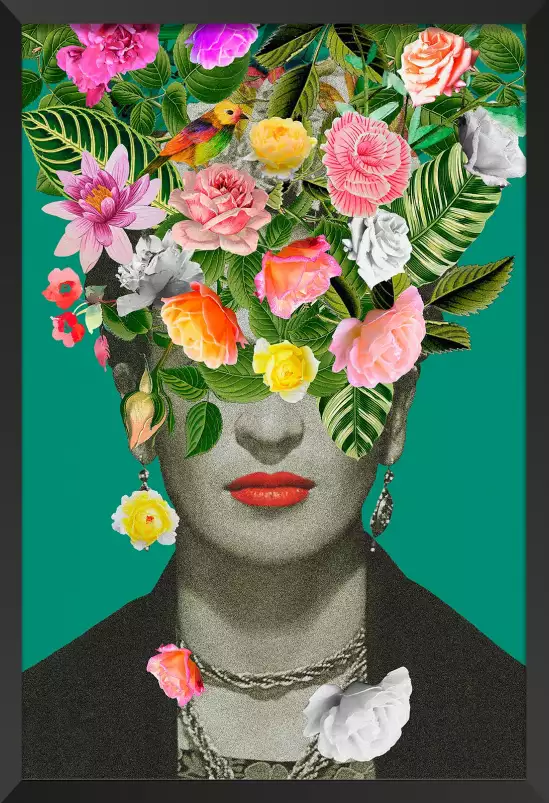 Frida fleurie - affiche de fleurs