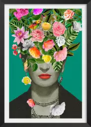 Frida fleurie - affiche de fleurs