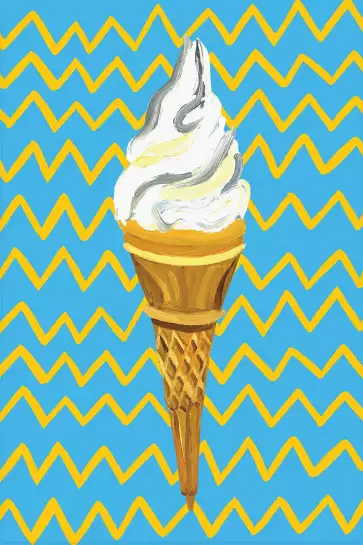 Crème glacée bleue - affiche cuisine design