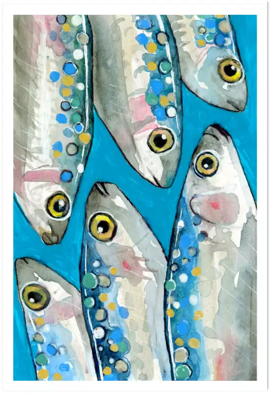 Sardines 2 - affiche cuisine originale